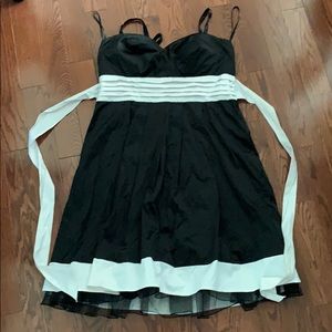 Torrid size 18 black and white formal dress -satin